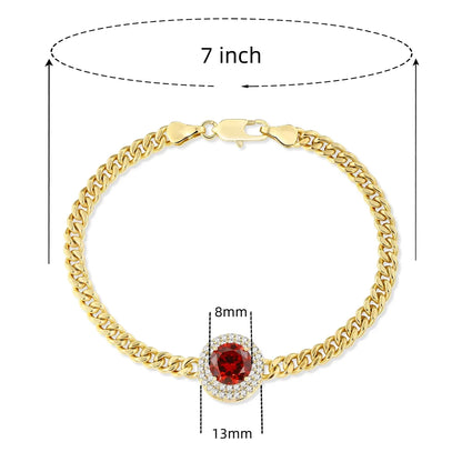 Wholesale Casual Classic Style Round Brass Inlay 18K Gold Plated Zircon Bracelets