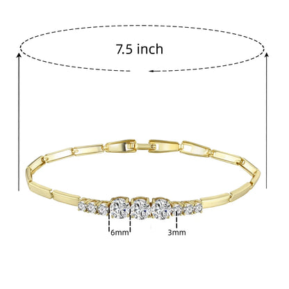 Wholesale Casual Classic Style Round Brass Inlay 18K Gold Plated Zircon Bracelets