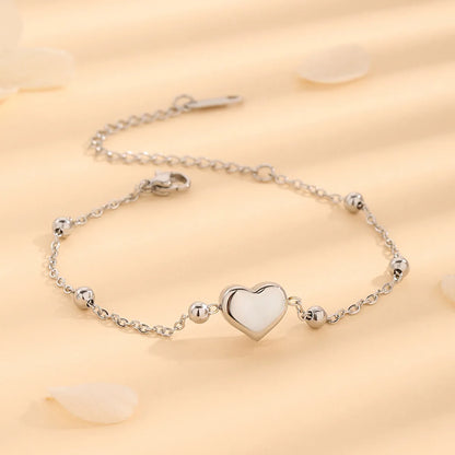 Casual Elegant Simple Style Heart Shape Titanium Steel Plating 18k Gold Plated Bracelets