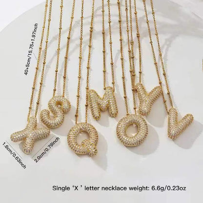 Wholesale Casual Hip-Hop Rock Letter 304 Stainless Steel Copper Inlay 18K Gold Plated Zircon Pendant Necklace