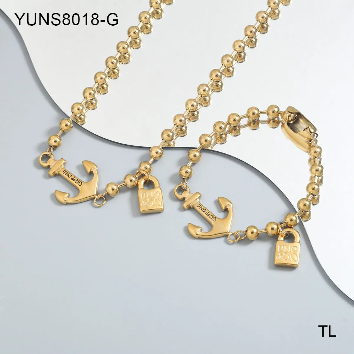 Wholesale Casual Simple Style Classic Style Heart Shape Stainless Steel Plating 18k Gold Plated Bracelets Necklace