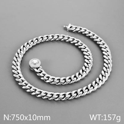 Wholesale Jewelry Casual Simple Style Geometric Titanium Steel Rhinestones 18K Gold Plated Polishing Inlay Bracelets Necklace