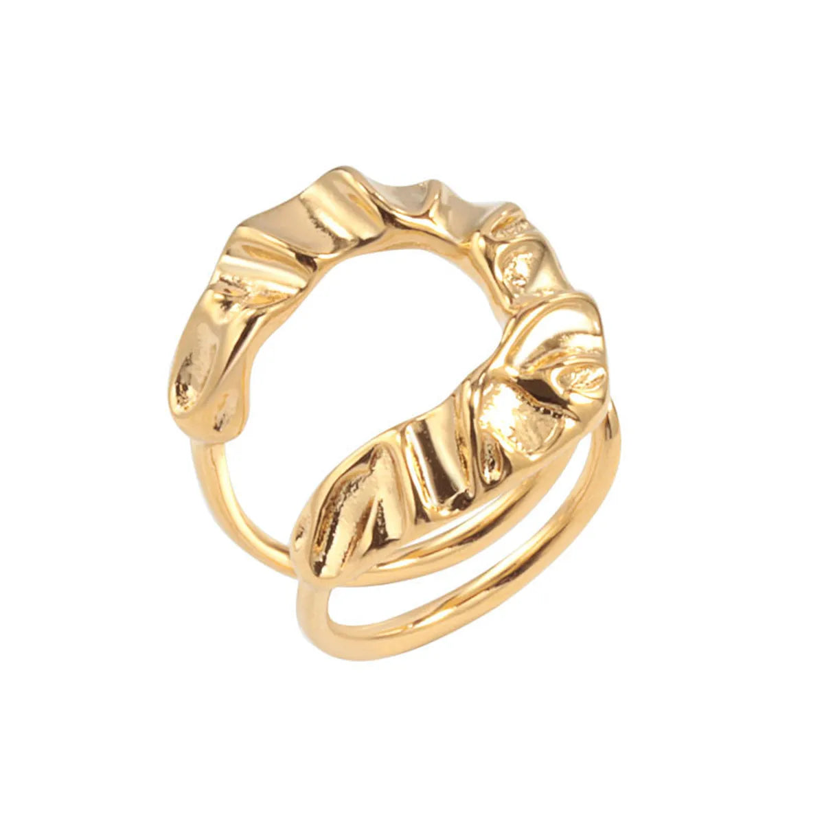 Wholesale Casual Simple Style Irregular Geometric Solid Color Copper Plating Open Rings