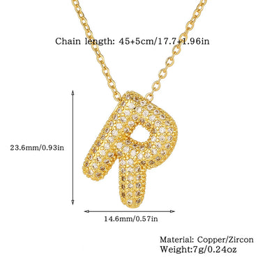 Wholesale Casual Simple Style Letter Copper Plating Inlay Zircon Pendant Necklace