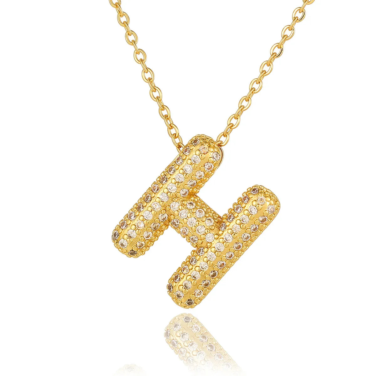 Wholesale Casual Simple Style Letter Copper Plating Inlay Zircon Pendant Necklace