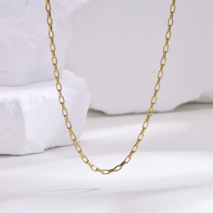 Wholesale Casual Simple Style Solid Color Stainless Steel Gold Plated Necklace