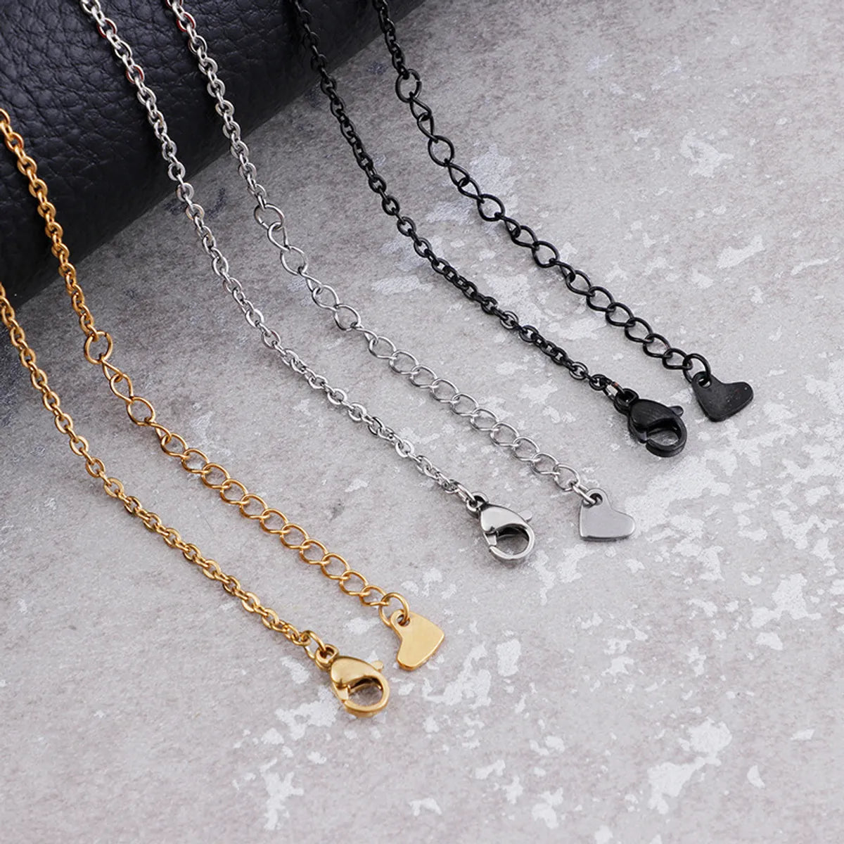 Wholesale Casual Simple Style Solid Color Titanium Steel Plating Necklace