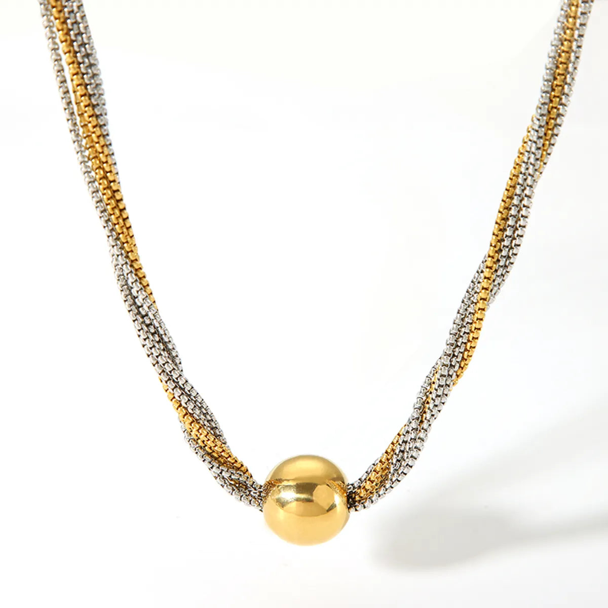 Wholesale Casual Streetwear Geometric Stainless Steel Plating 18k Gold Plated Necklace