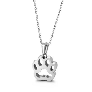 Casual Streetwear Paw Print Stainless Steel Titanium Steel Plating Pendant Necklace