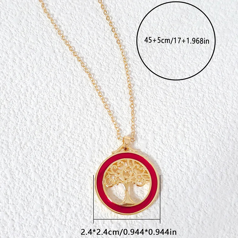 Wholesale Casual Tree Copper Gold Plated Pendant Necklace