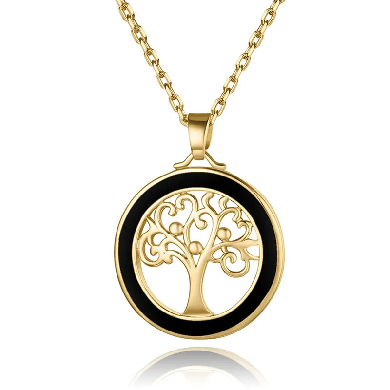 Wholesale Casual Tree Copper Gold Plated Pendant Necklace