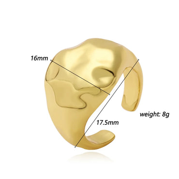 Wholesale Casual Vintage Style Simple Style Irregular Heart Shape Solid Color Copper Asymmetrical Plating Open Rings