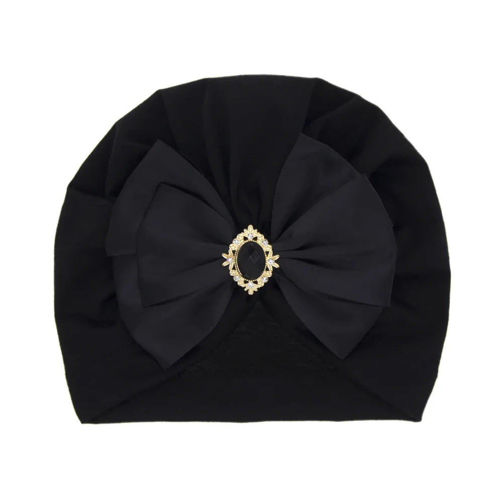 Wholesale Children'S Solid Color Big Bow Rhinestone Hedging Hat Nihaojewelry