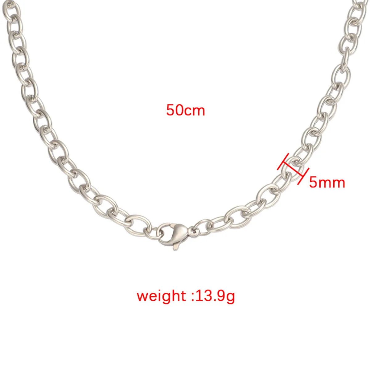 Wholesale Classic Style Commute Solid Color Titanium Steel Necklace