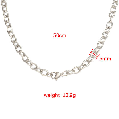 Wholesale Classic Style Commute Solid Color Titanium Steel Necklace