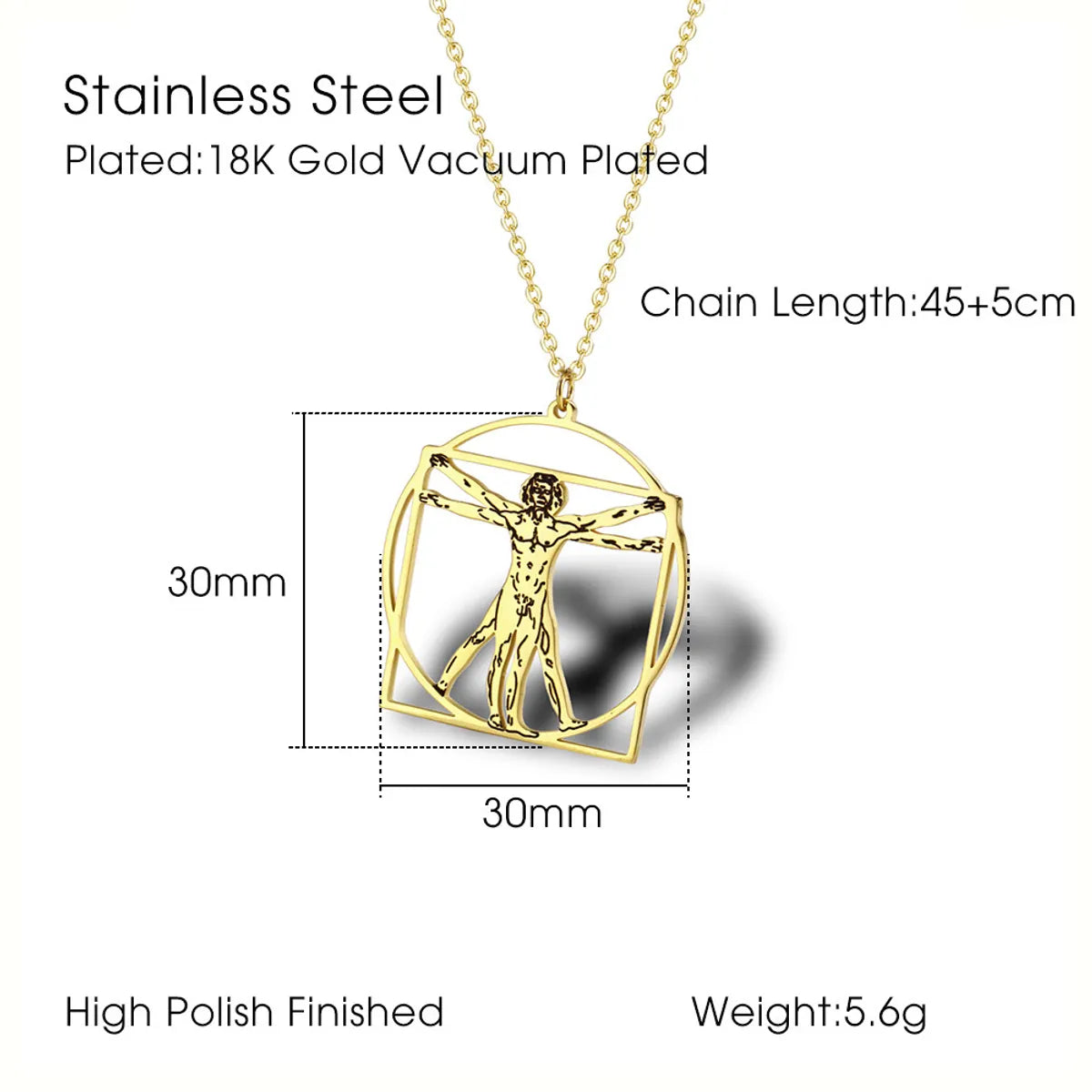 Wholesale Classic Style Commute Solid Color Titanium Steel Plating Gold Plated Pendant Necklace