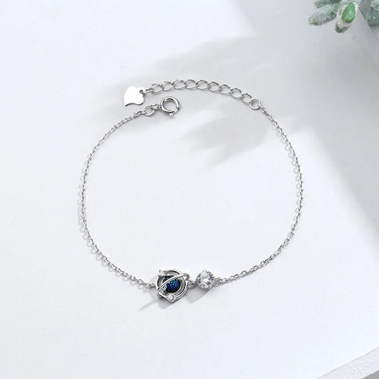 Wholesale Classic Style Planet Sterling Silver Glass Zircon Bracelets