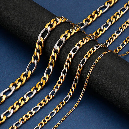 Wholesale Classic Style Solid Color Titanium Steel Chain Necklace