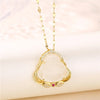 Wholesale Jewelry Classical Portrait 201 Stainless Steel Jade Zircon 18K Gold Plated Plating Inlay Pendant Necklace