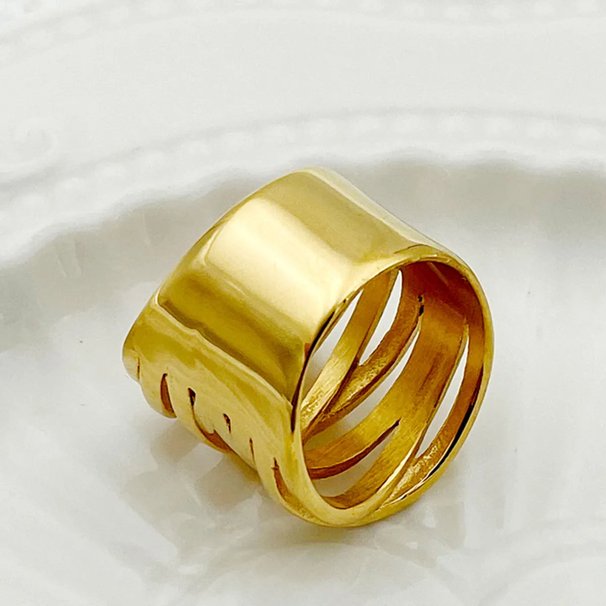 Wholesale Commute Cross Stainless Steel Plating Gold Plated Rings