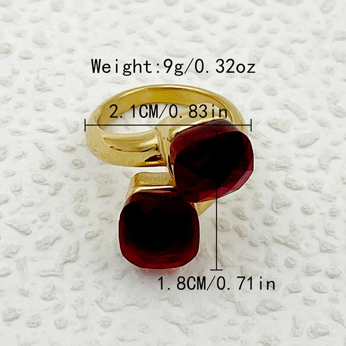 304 Stainless Steel Gold Plated Commute Plating Geometric Natural Stone Rings