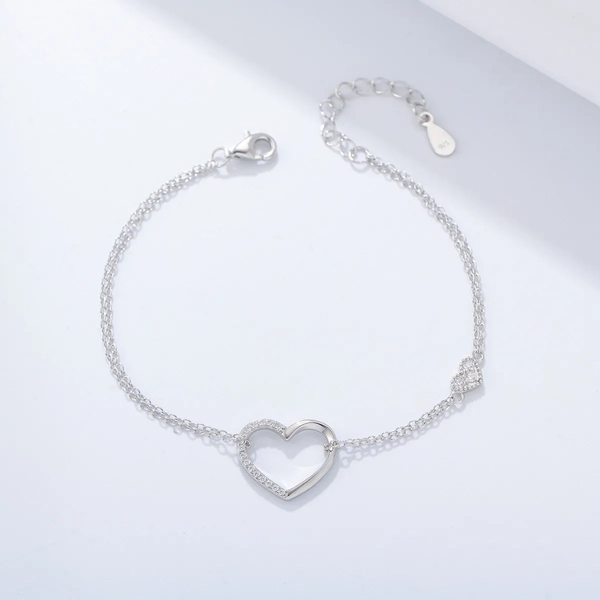 Wholesale Commute Heart Shape Sterling Silver Bracelets