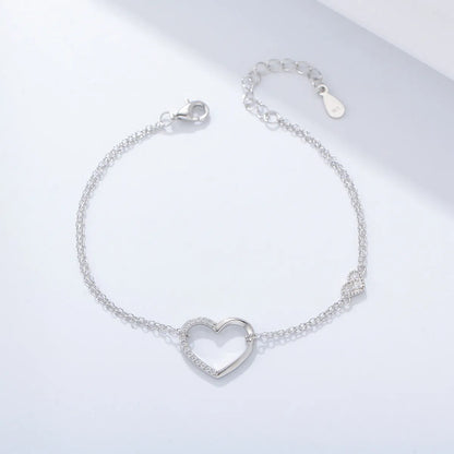 Wholesale Commute Heart Shape Sterling Silver Bracelets