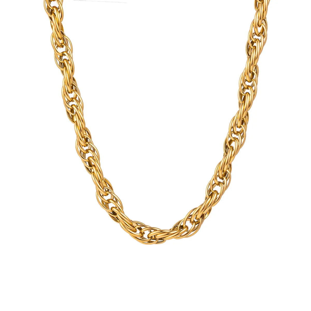 Wholesale Commute Waves Titanium Steel Plating Chain 18k Gold Plated Necklace