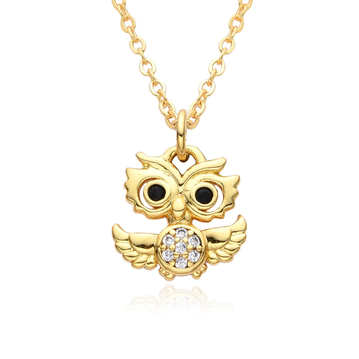 Wholesale Cute Animal Copper Inlay Zircon Pendant Necklace