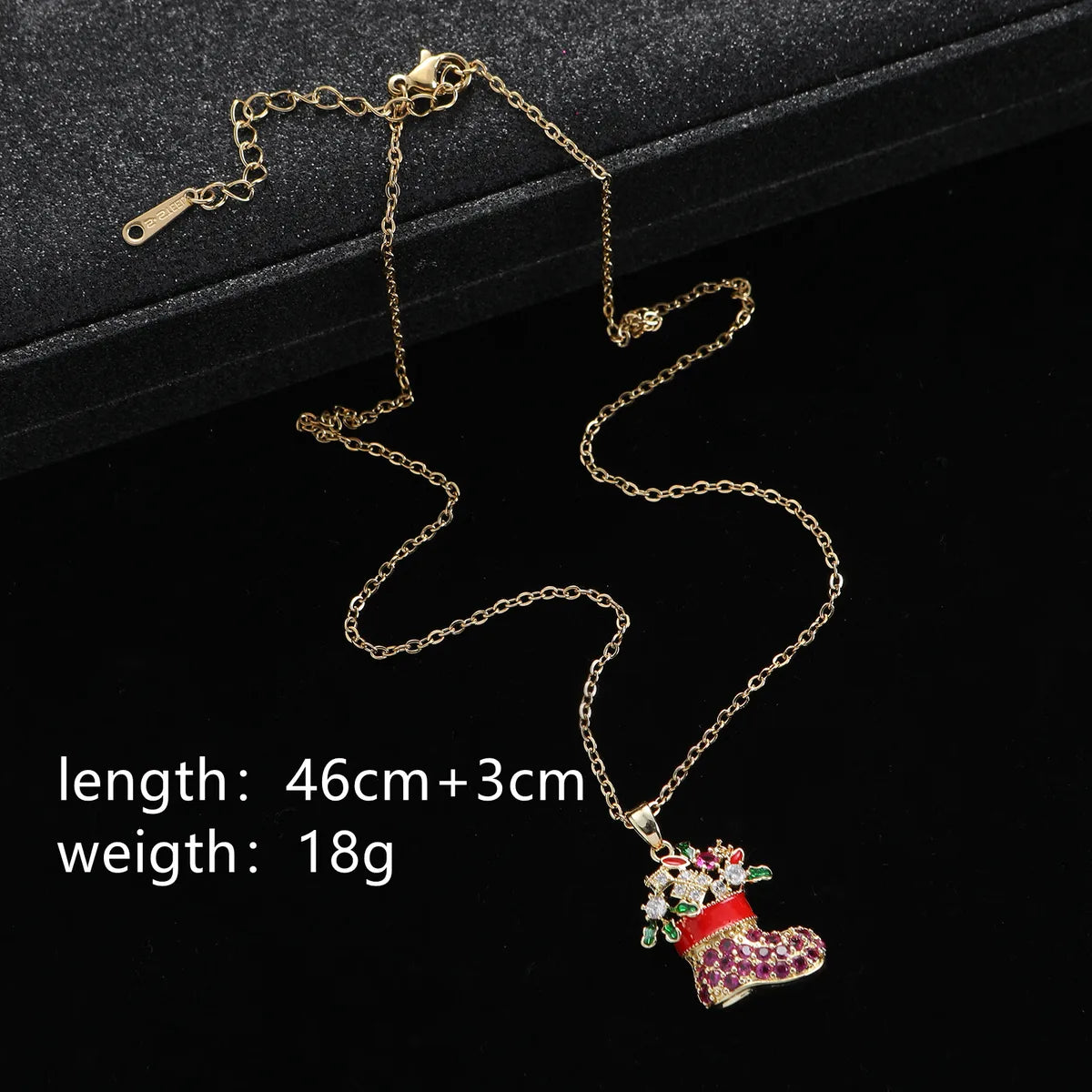 Cute Christmas Socks Steel Copper Plating Christmas Unisex Pendant Necklace