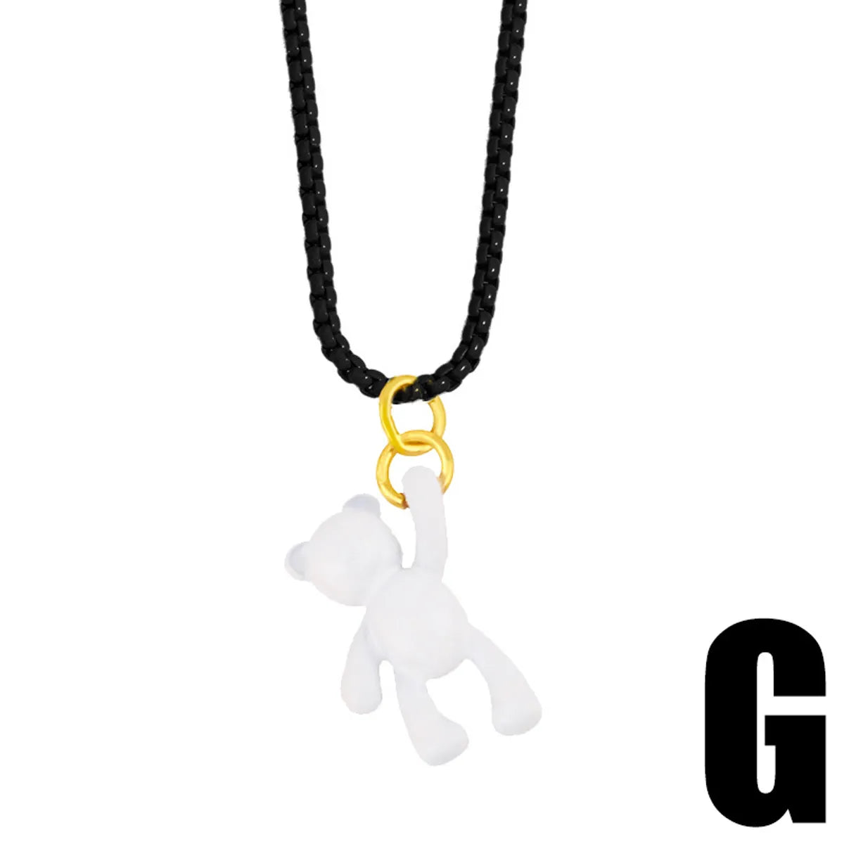 Wholesale Cute Color Bear Pendant Copper Necklace Nihaojewelry