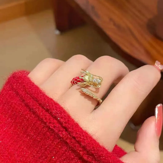 Wholesale Cute Dragon Copper Plating Rings