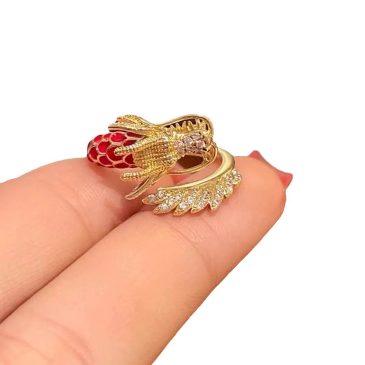 Wholesale Cute Dragon Copper Plating Rings