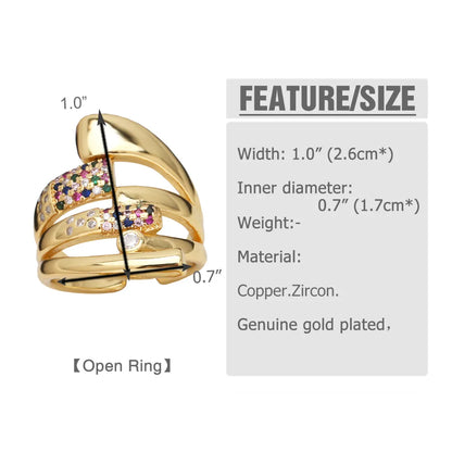 Wholesale Cute Modern Style Simple Style Bear Copper Plating Inlay 18K Gold Plated Zircon Rings