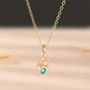 Wholesale Cute Sweet Human Mermaid Copper Inlay Zircon Pendant Necklace