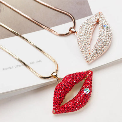 Wholesale Diamond Lips Shape Necklace Nihaojewelry