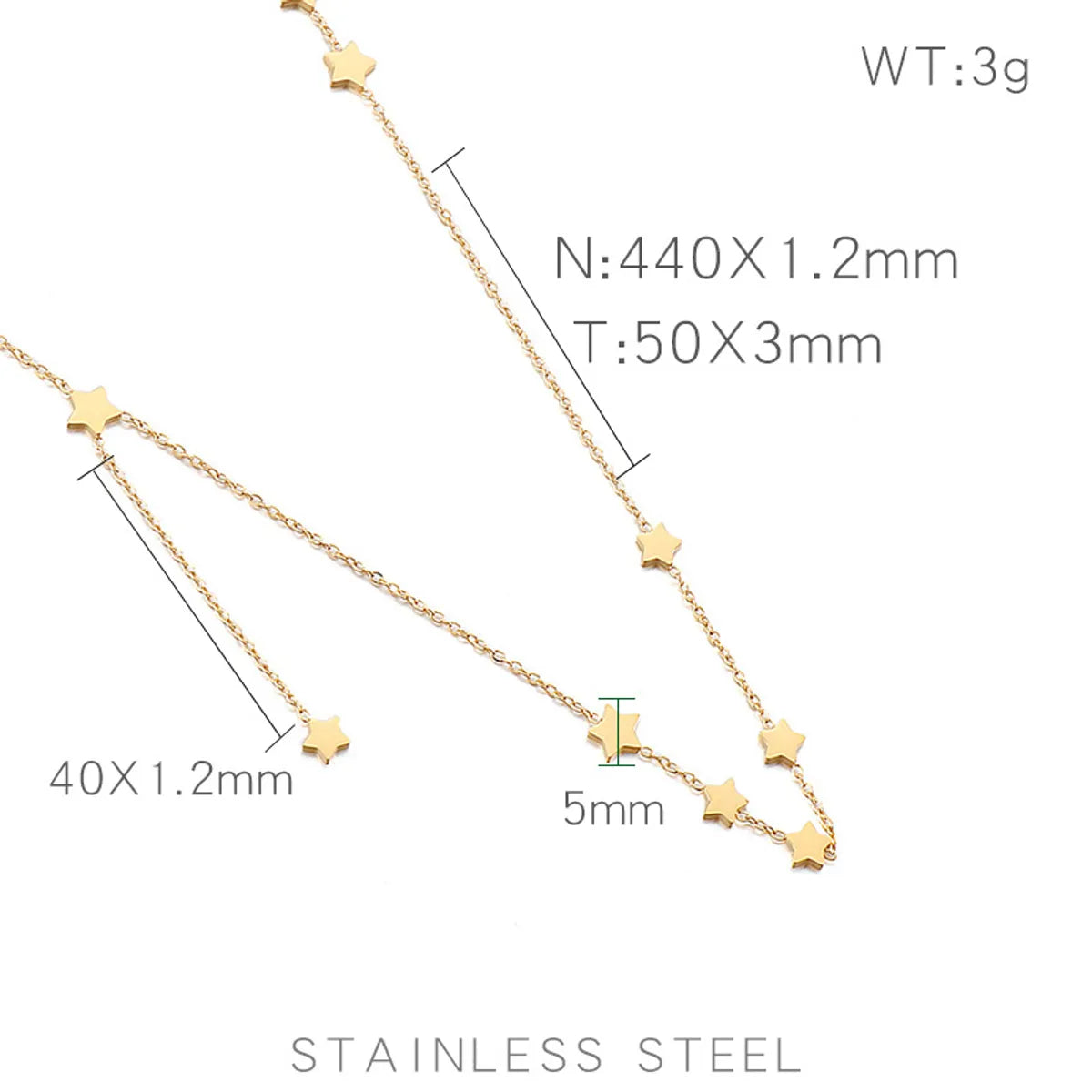 Wholesale Elegant Basic Star Titanium Steel Plating Necklace