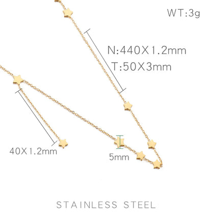 Wholesale Elegant Basic Star Titanium Steel Plating Necklace