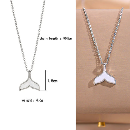 304 Stainless Steel Copper 18K Gold Plated Elegant Cute Streetwear Inlay Rabbit Flower Butterfly Shell Zircon Pendant Necklace