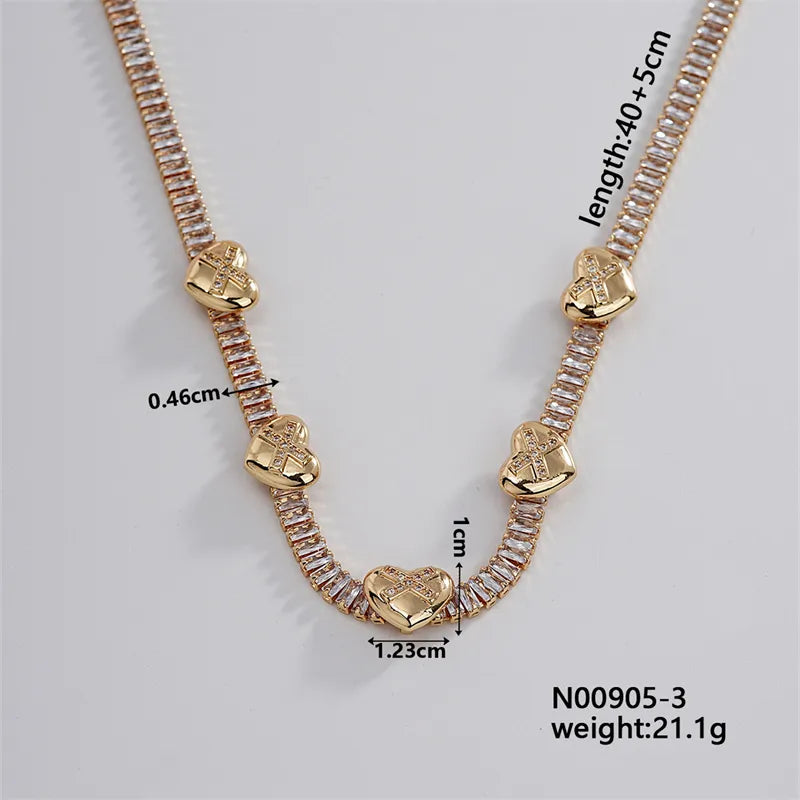 Wholesale Elegant Hip-Hop Ethnic Style Star Copper Plating Inlay K Gold Plated Zircon Necklace