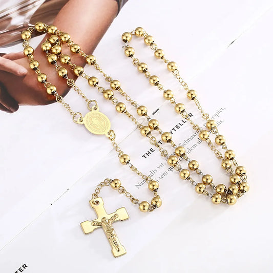 Wholesale Elegant Lady Cross Titanium Steel Plating Sweater Chain