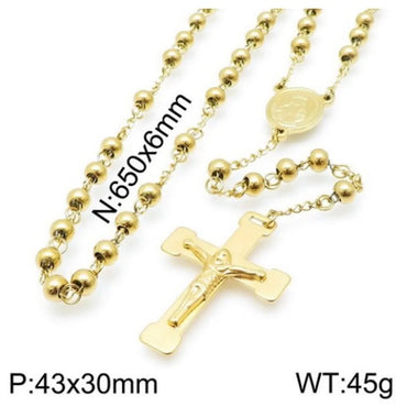 Wholesale Elegant Lady Cross Titanium Steel Plating Sweater Chain