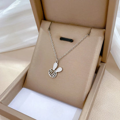 Elegant Lady Geometric Heart Shape Titanium Steel Plating Inlay Artificial Pearls Zircon Pendant Necklace