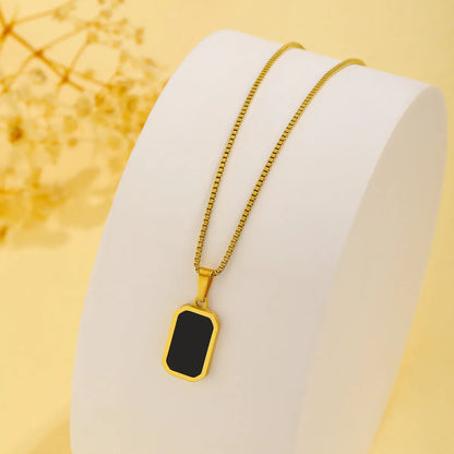 Elegant Lady Geometric Titanium Steel Plating 18k Gold Plated Pendant Necklace