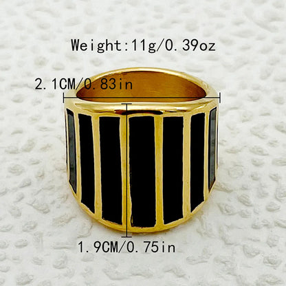 Wholesale Elegant Retro Simple Style Geometric Stainless Steel Plating Gold Plated Rings