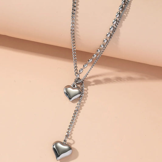 Elegant Simple Style Heart Shape Stainless Steel Polishing Pendant Necklace