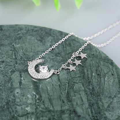 Wholesale Elegant Star Moon Sterling Silver Zircon Bracelets