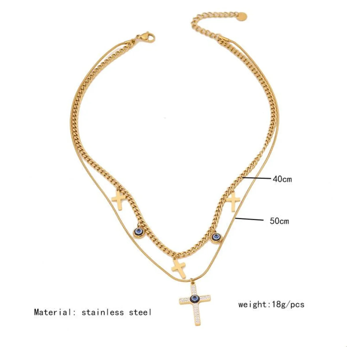 Wholesale Elegant Streetwear Cross Eye Stainless Steel Plating Bracelets Earrings Necklace