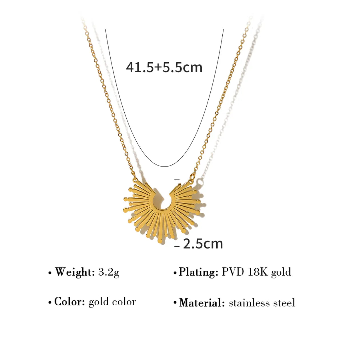 Wholesale Elegant Streetwear Geometric Stainless Steel Titanium Steel Plating 18k Gold Plated Pendant Necklace