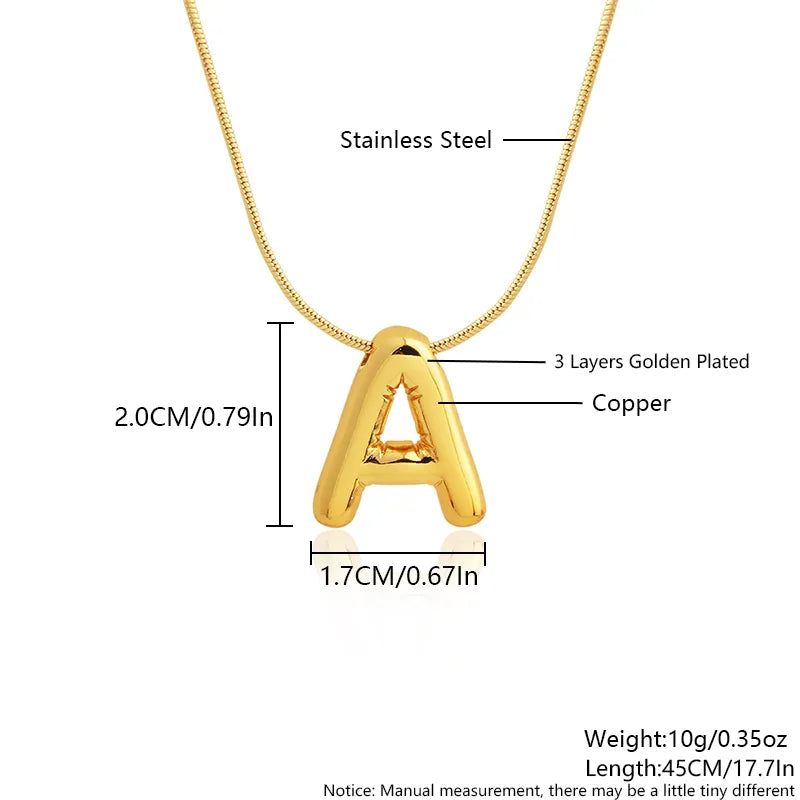 Wholesale Elegant Vacation Simple Style Letter Copper Plating 18K Gold Plated Gold Plated Pendant Necklace